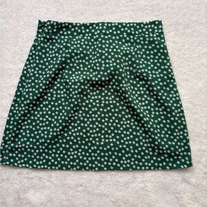 SHEIN Green and White Floral Mini Skirt